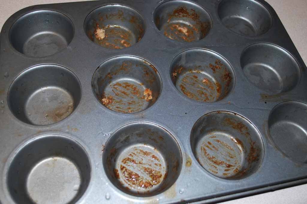 Dirty muffin pan