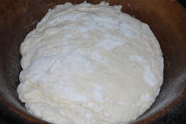 Dough in baking pot