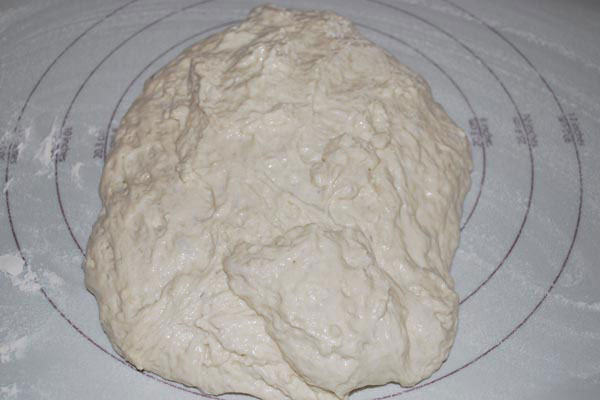 Turned out dough