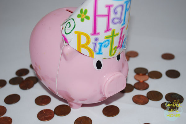 Birthday piggy bank
