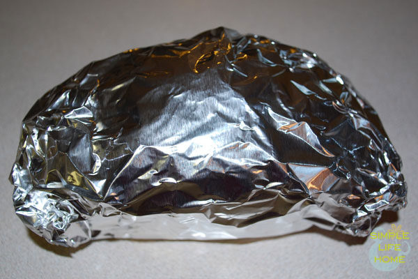 Bread in aluminum foil