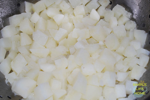 diced cooked potatoes