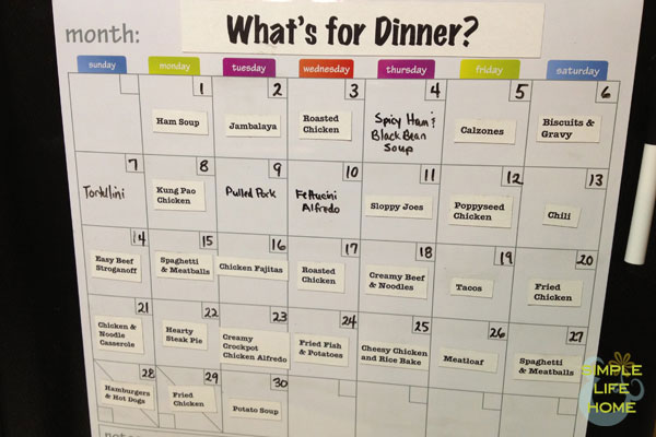 April Menu Plan