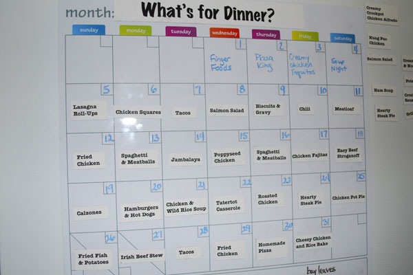 Menu plan for January 2014