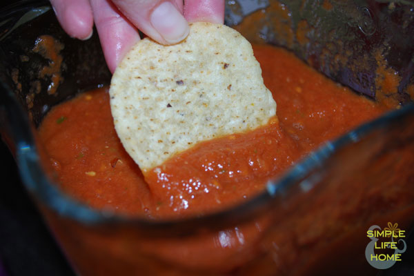 homemade salsa recipe with chip