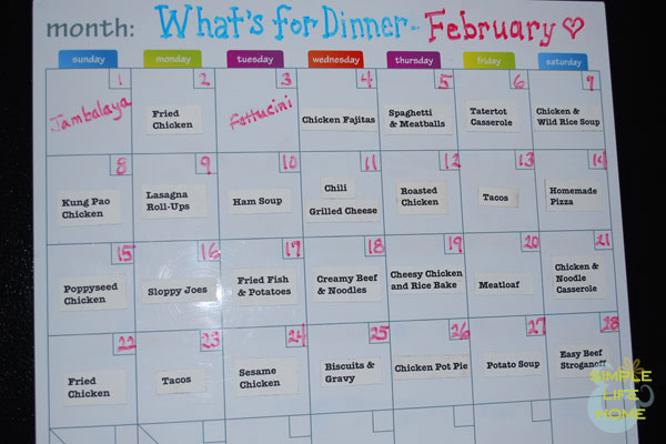 February Menu Plan